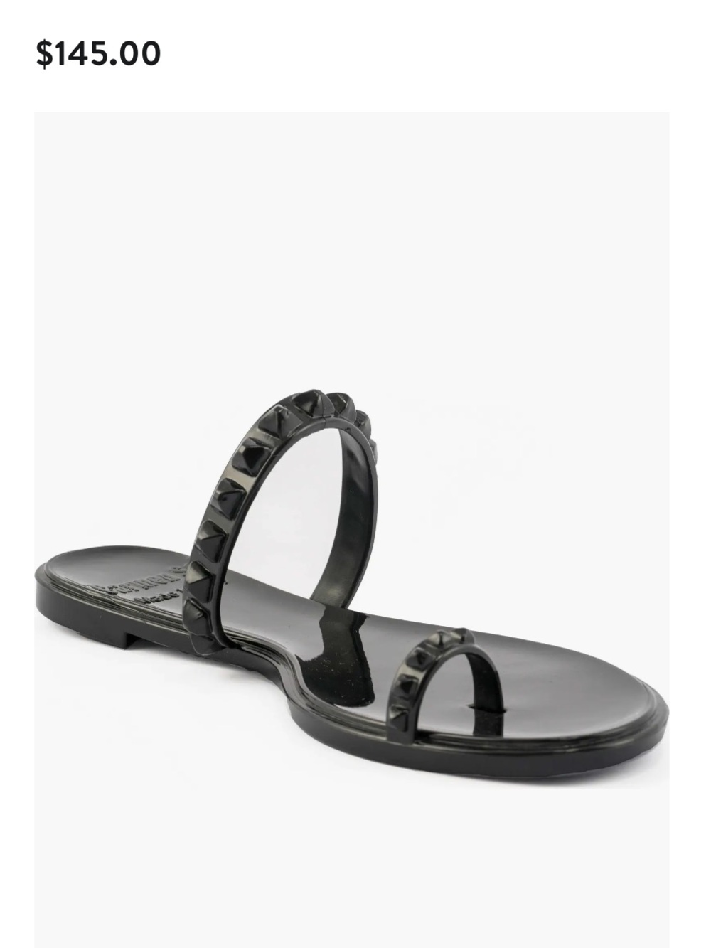 NEW Carmen Sol Women’s Black Studded Slide Sandals Size 7